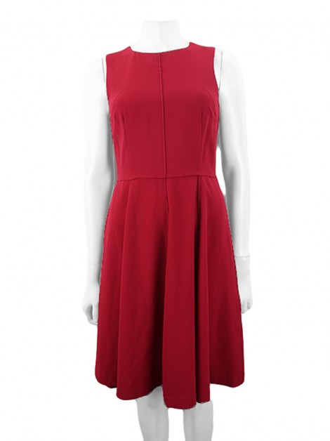Vestido H&M Evasê Tecido Vermelho