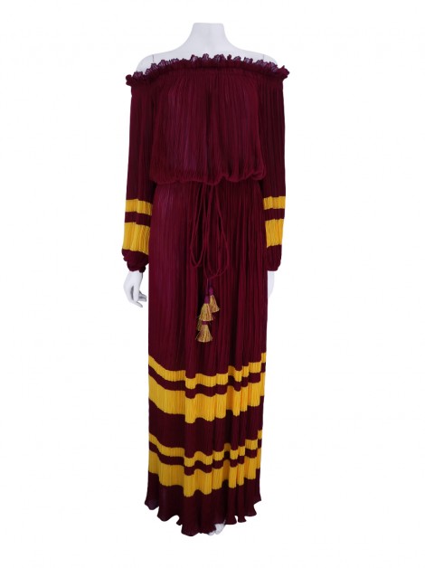 Vestido Le Noah Plissado Vinho