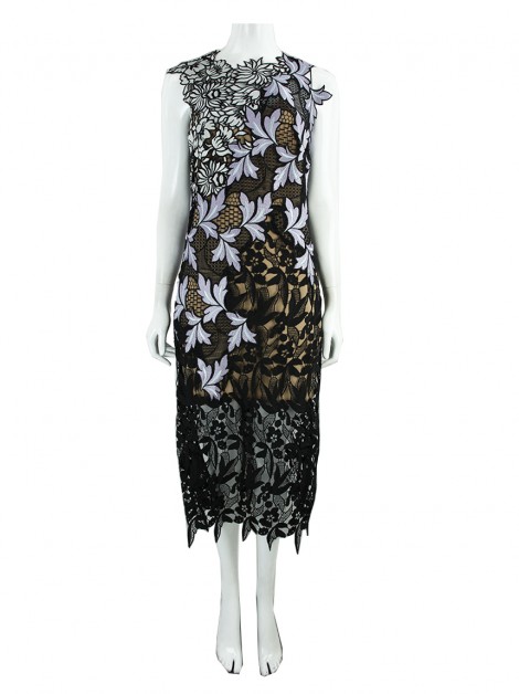 Vestido Self-Portrait Patchwork Renda Preto