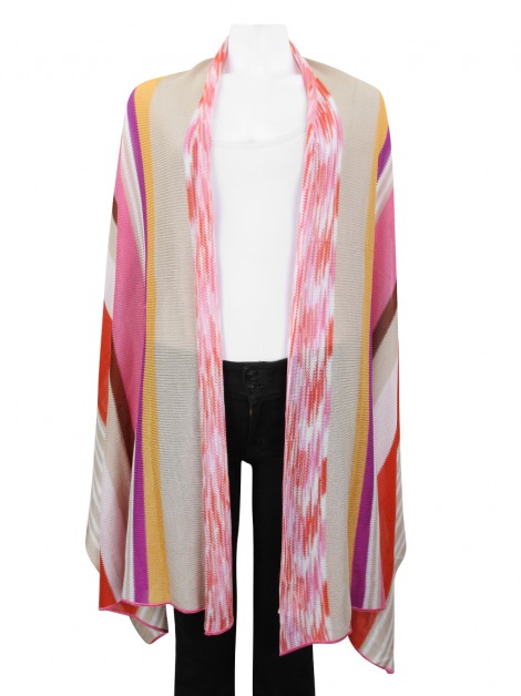 Lenço Missoni Echarpe Crochê Listrado