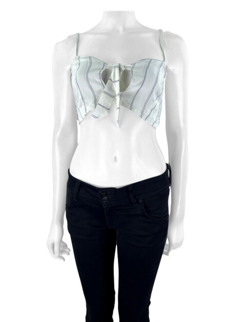 Blusa Olympiah Top Listras Bicolor