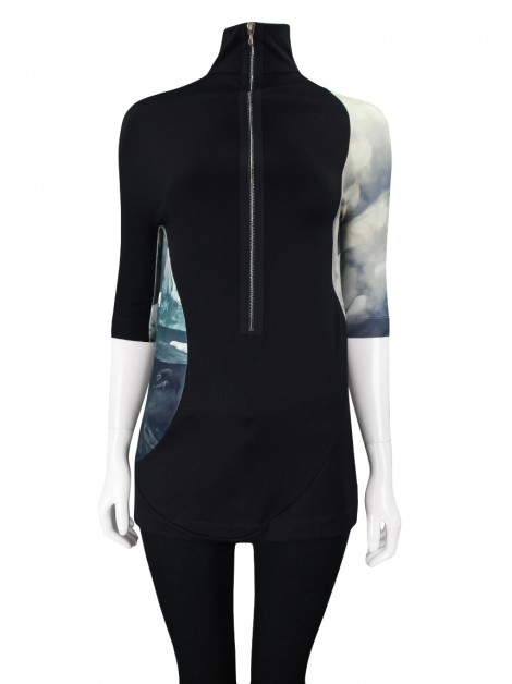 Blusa Pedro Lourenço Estampada Preta