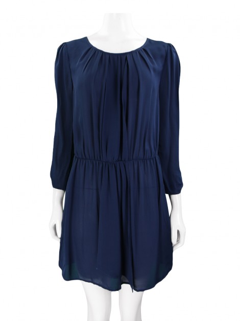 Vestido Joie Seda Azul Marinho