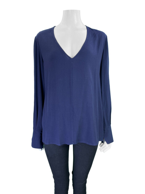 Blusa Cris Barros Texturizada Azul Marinho