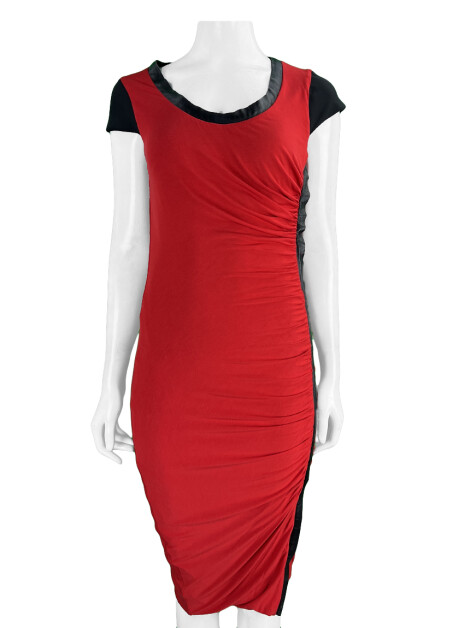 Vestido Sportmax Franzido Vermelho