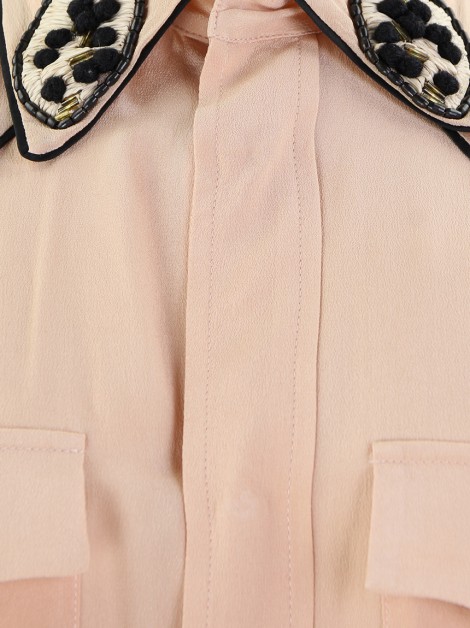 Camisa Marni Seda Bordada Rosê