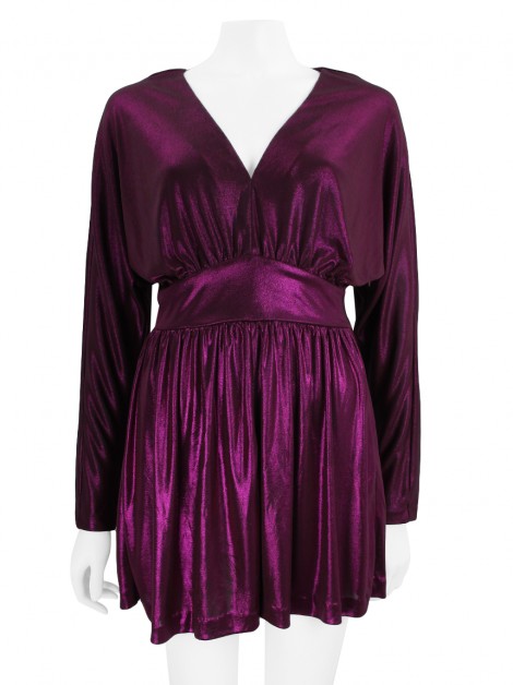 Vestido Halston Heritage Lamê Rosa