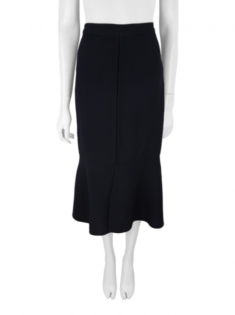 Saia Magrella Midi Crepe Preta