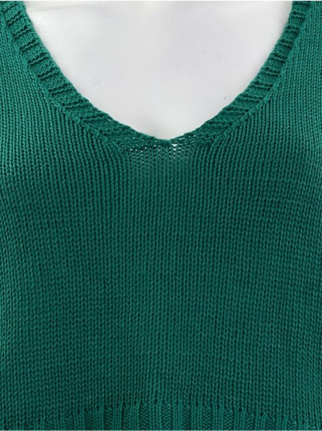 Blusa Costume Tricot Verde Cropped