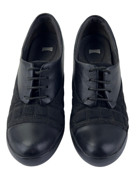 Sapato de Salto Camper Ankle Boot Mamba Couro Preto