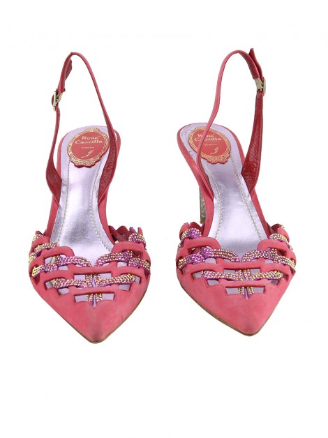 Sapato René Caovilla Halter Slingback Rosa