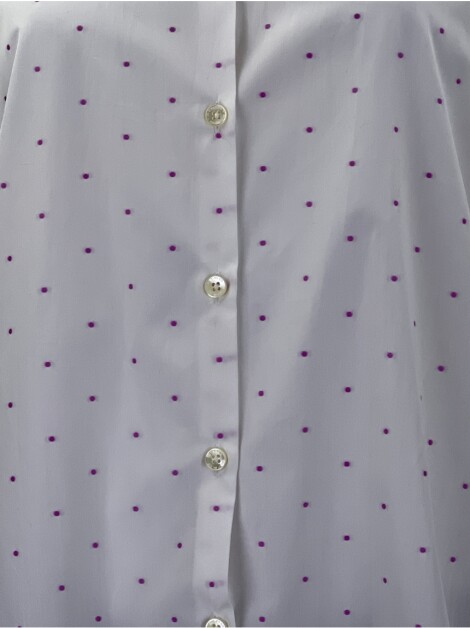 Camisa Etro Branca Poás Rosa