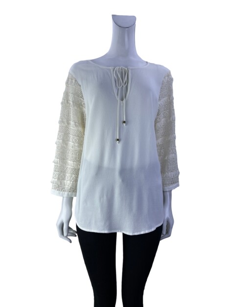 Blusa Cantão Off-White Renda