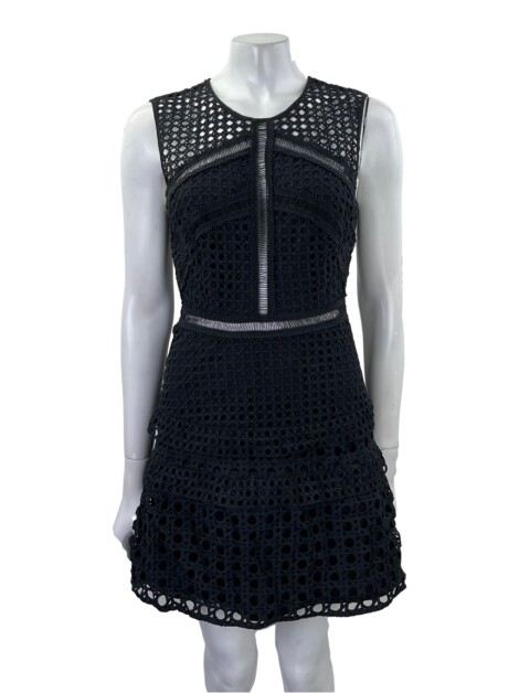 Vestido Self-Portrait Texturizado Preto