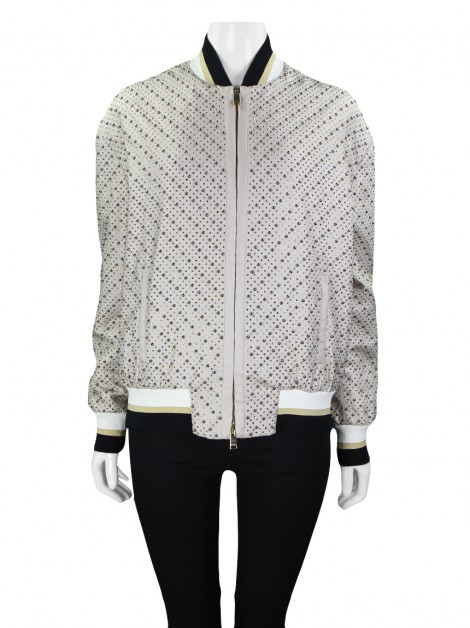 Jaqueta Versace Bomber Studded Champagne