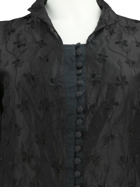 Camisa Anne Fontaine Bordado Preta