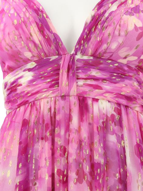 Vestido Aidan Mattox Seda Rosa Longo