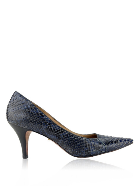 Sapato Ferri Scarpin Python Azul