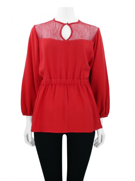 Blusa Paula Raia Renda Vermelho