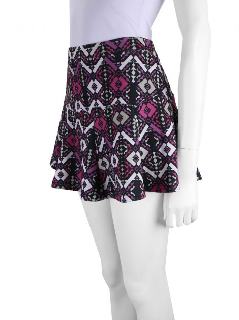 Saia Costume Estampado Multicolorido