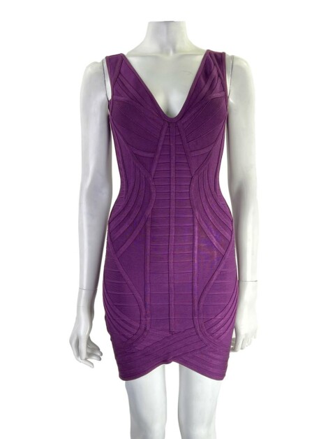 Vestido Hervé Léger Naeva Berinjela