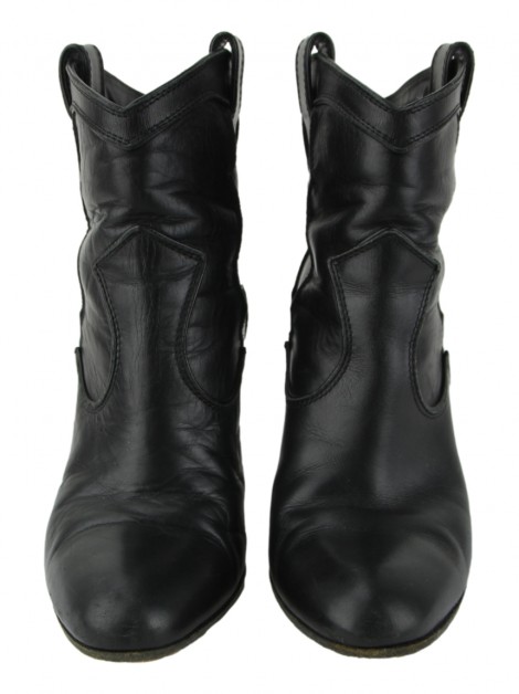 Bota Gianvito Rossi Western Couro Preto