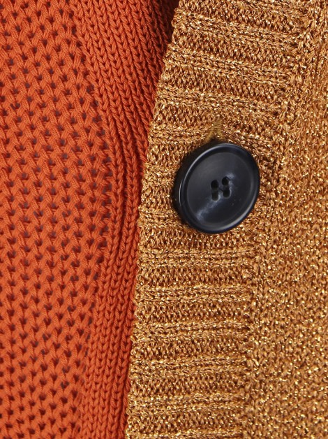 Casaco M Missoni Cardigan Metalizado Laranja