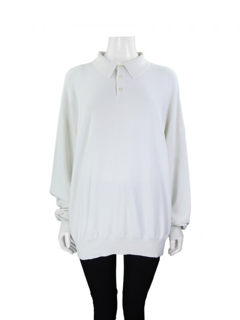 Camisa Façonnable Manga Longa Off White