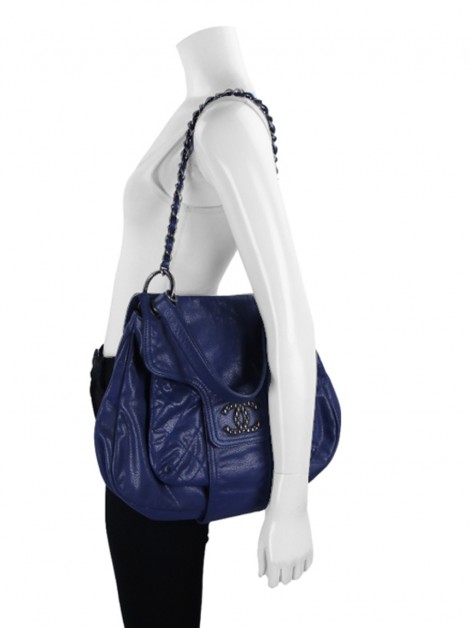 Bolsa Chanel Coco Rider Flap Bag Azul