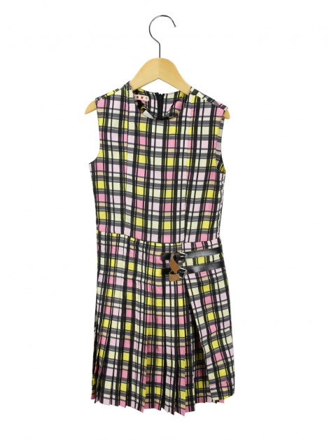 Vestido Marni Plissado Xadrez Infantil