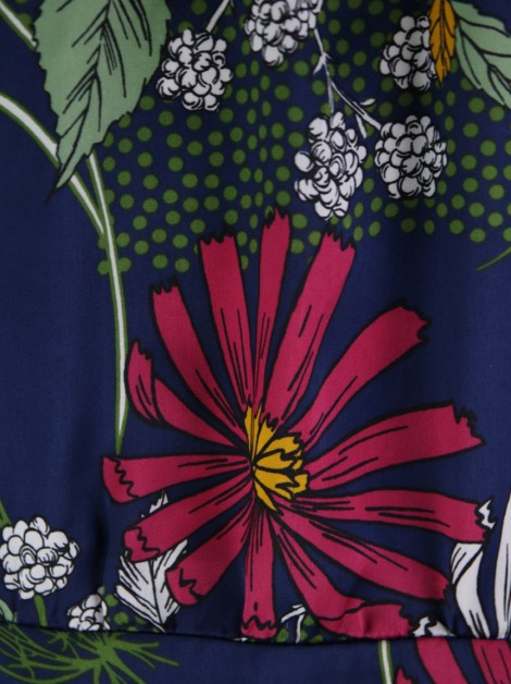 Blusa Lucidez Marinho Estampa Florida