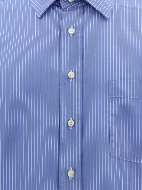 Camisa Artigiano A Misura Listrada Azul Masculina