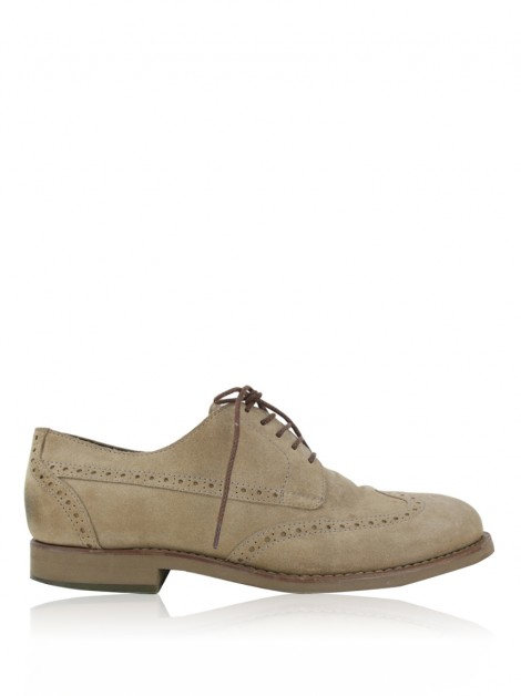 Sapato Brunello Cucinelli Camurça Brogue Bege