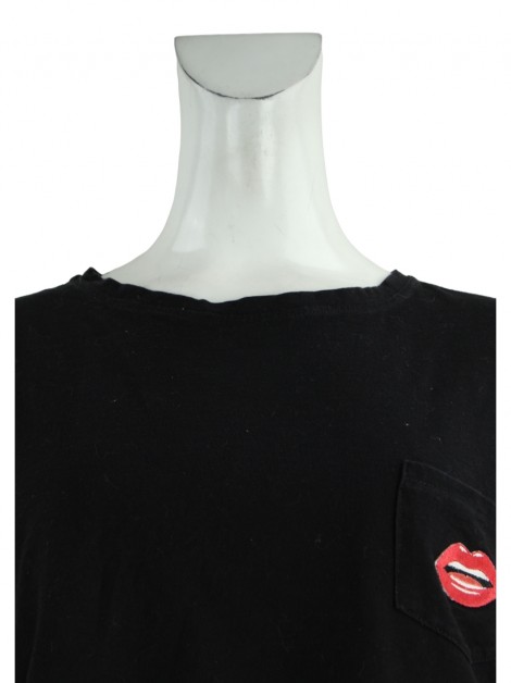 Blusa Andressa Salomone Cropped Preto Boca