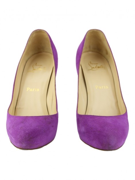 Sapato Christian Louboutin Camurça Roxo