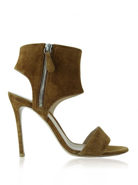 Sapato Gianvito Rossi Ankle Strap Camurça Marrom