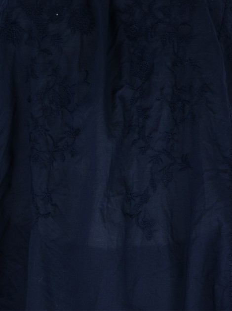 Blusa Uniqlo Bordado Azul Marinho
