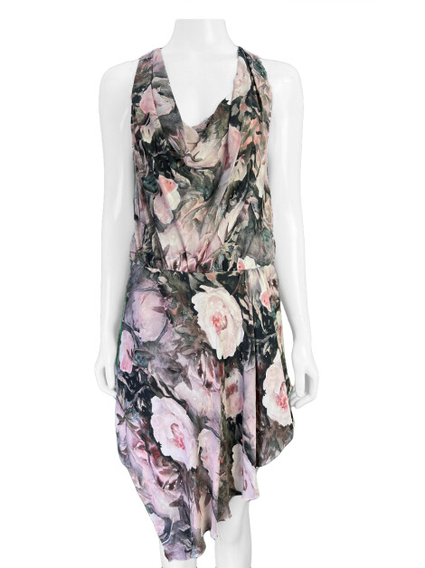 Vestido Haute Hippie Seda Estampada Floral