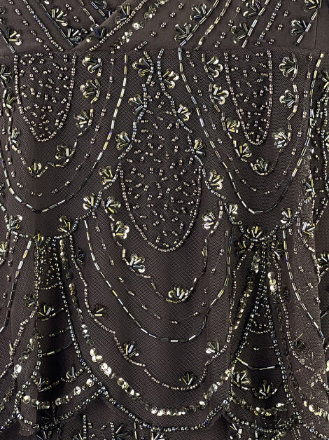 Vestido de Festa Sue Wong Marrom Bordado