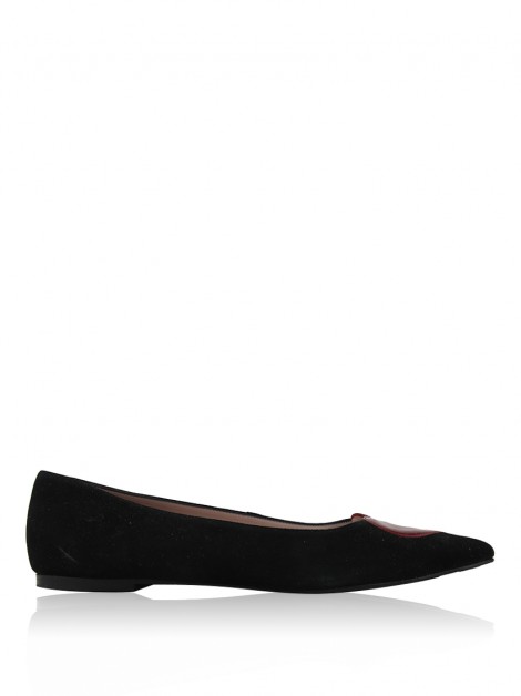 Sapatilha Pretty Ballerinas Coração Suede Preto