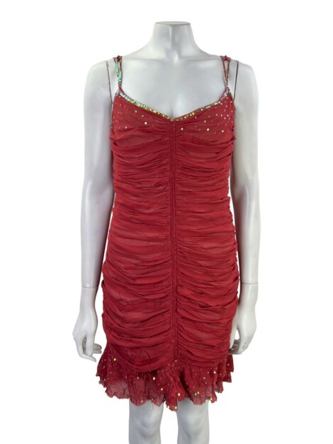Vestido Arthur Caliman Drapeado Seda Vermelho