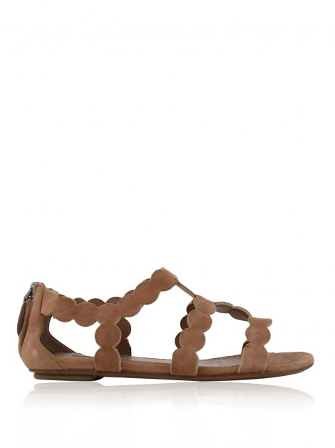 Rasteira Alaia Gladiator Suede Rose