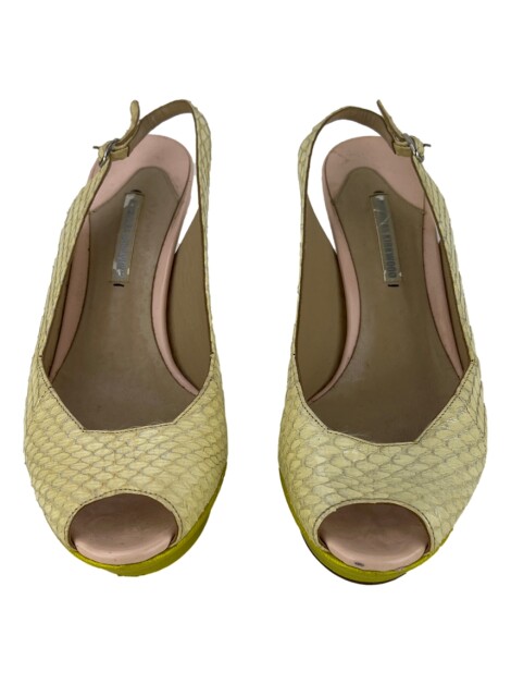 Sandália Nicholas Kirkwood Slingback Snakeskin Amarelo