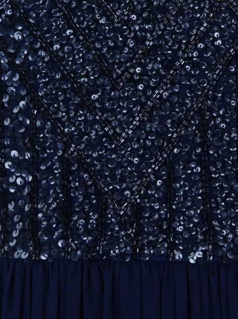 Vestido Aidan Mattox Bordado Azul
