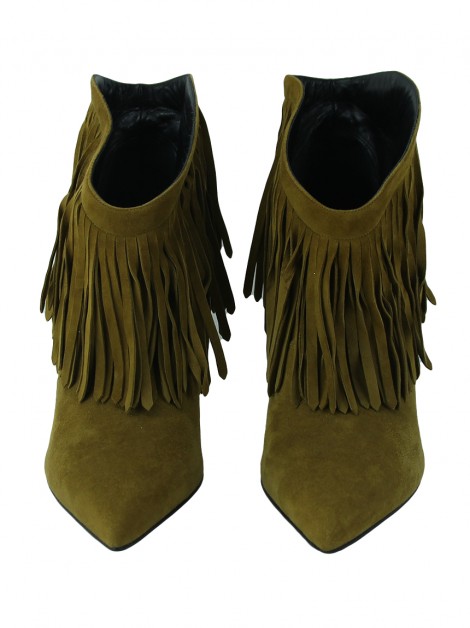 Bota Yves Saint Laurent Fringed Caramelo