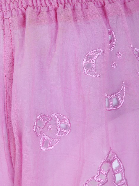 Calça Karim Bouriad Tecido Transparente Rosa