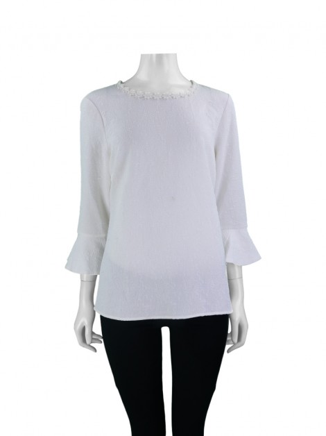 Blusa Karl Lagerfeld Texturizada Off-White