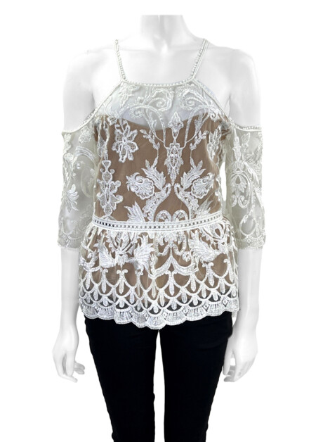 Blusa Ave Rara Renda Branca