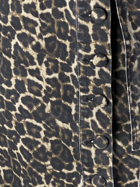 Saia Black Kabana Denim Animal Print