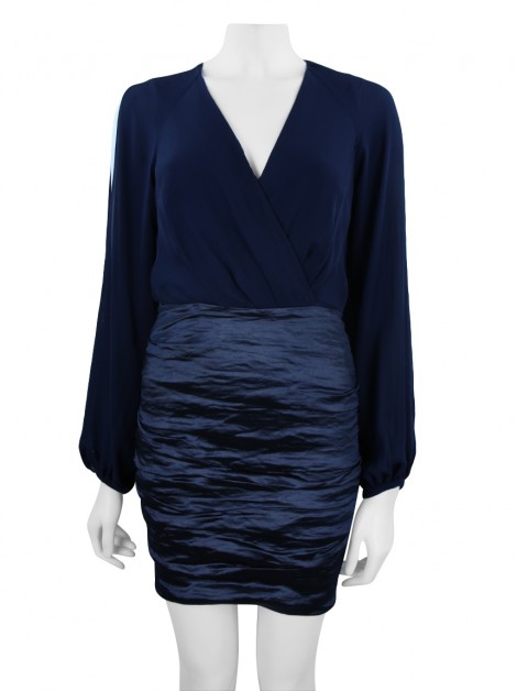 Vestido Nicole Miller Tecido Azul